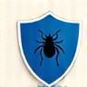 Shield with bug icon representing pest control services